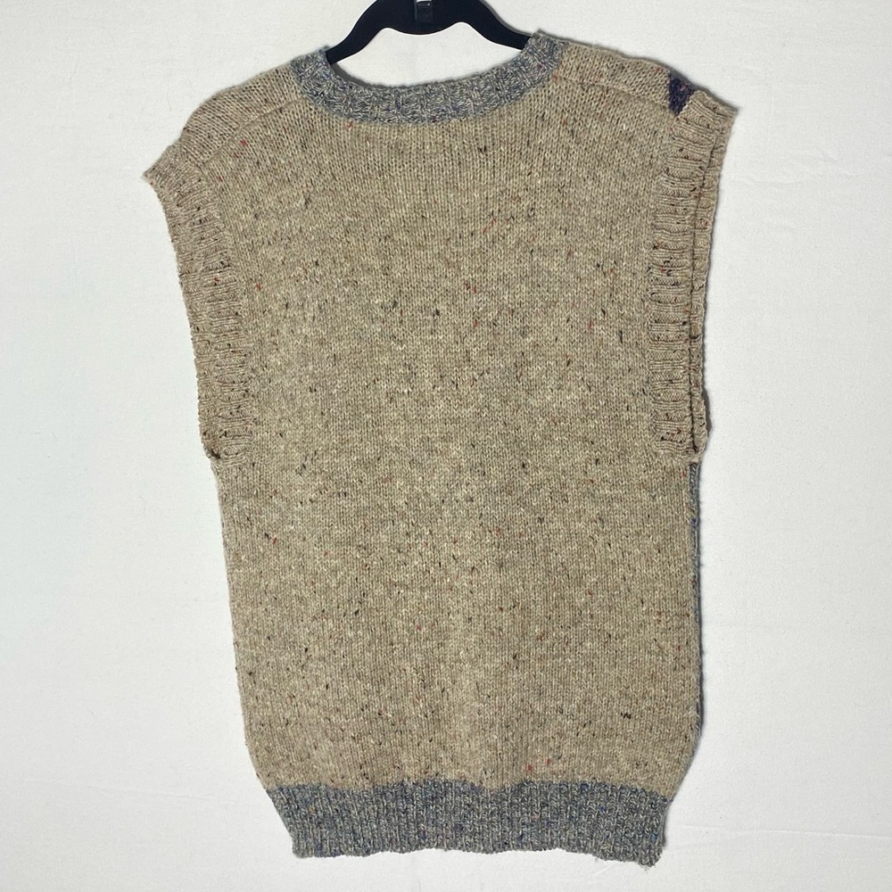 Vintage Sears The Men’s Store Tan Grey Burgundy Argyle Sweater Vest S - Picture 14 of 15